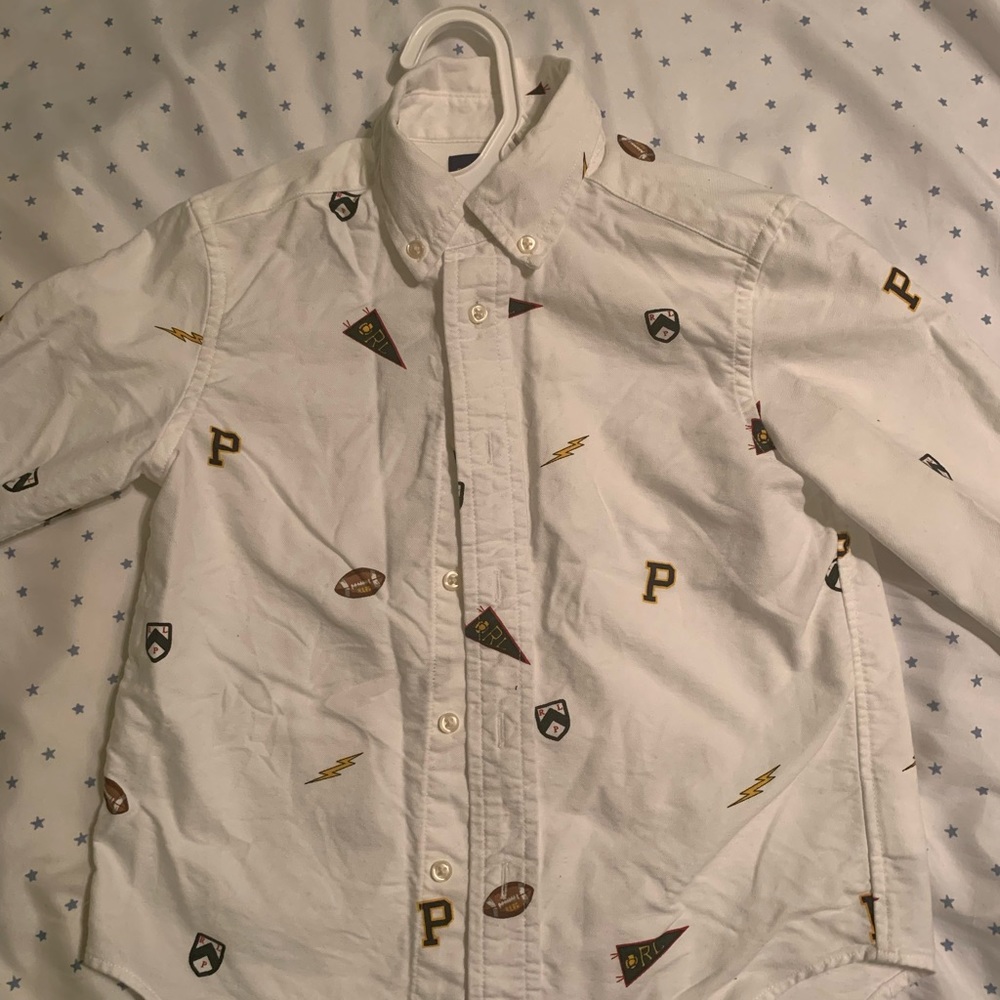 White Ralph Lauren button down shirt 4T
